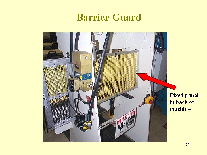 Barrier Guard Fixed panel in back of machine 25 