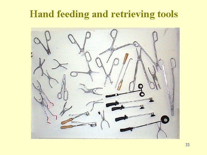 Hand feeding and retrieving tools 33 