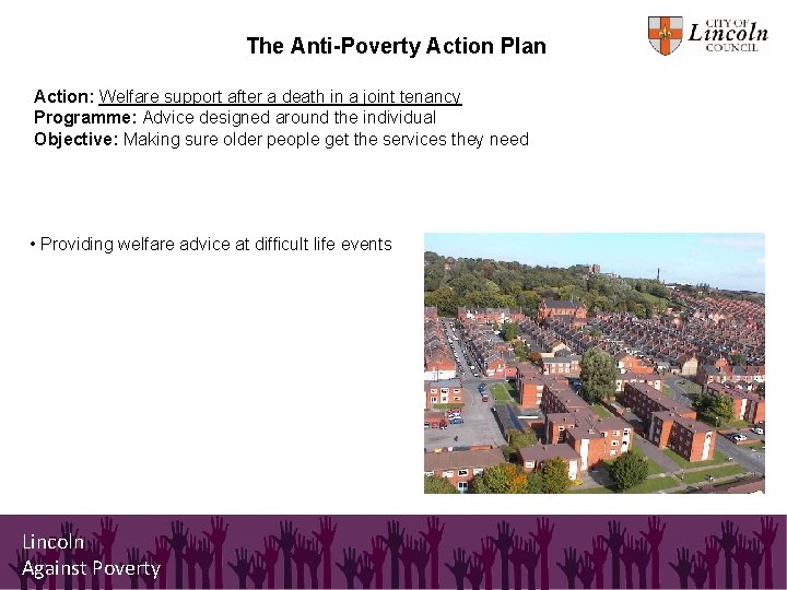 The Anti-Poverty Action Plan Action: Welfare support after a death in a joint tenancy