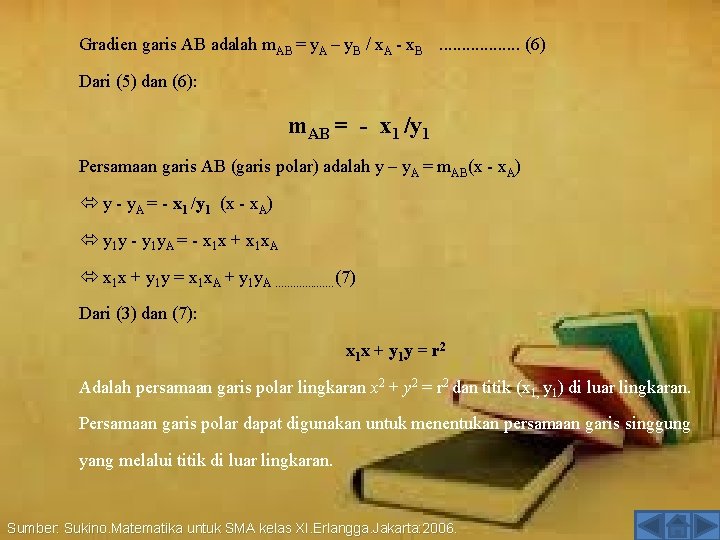 Gradien garis AB adalah m. AB = y. A – y. B / x.