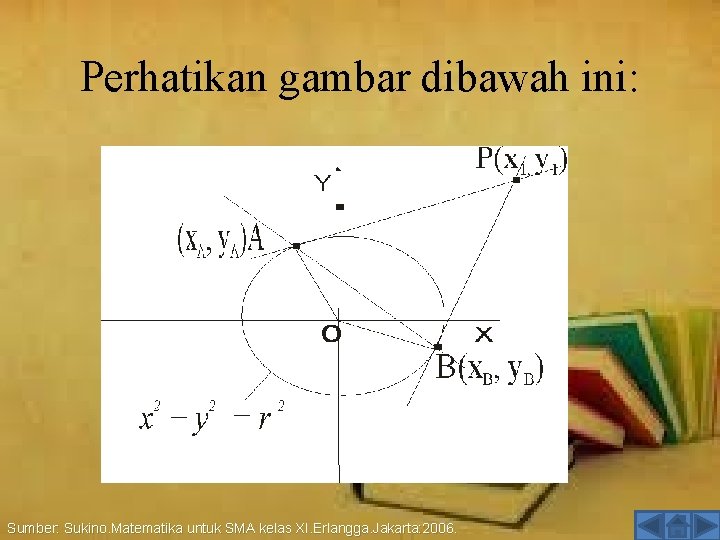 Perhatikan gambar dibawah ini: Sumber: Sukino. Matematika untuk SMA kelas XI. Erlangga. Jakarta: 2006.