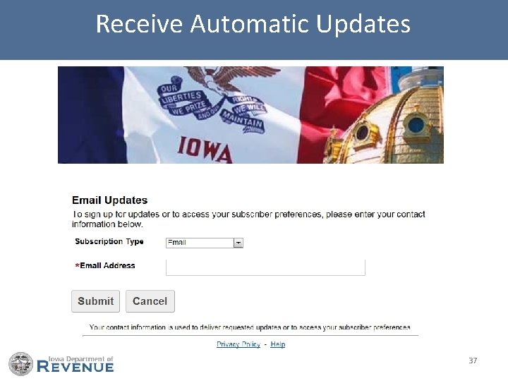 Receive Automatic Updates 37 