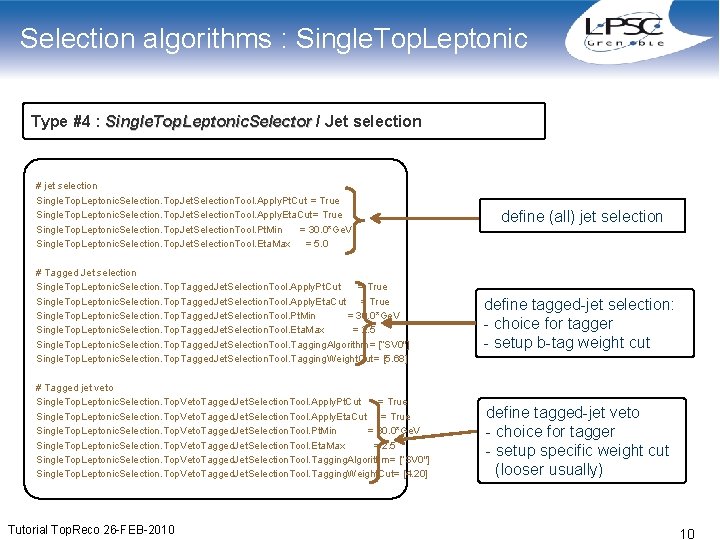 Selection algorithms : Single. Top. Leptonic Type #4 : Single. Top. Leptonic. Selector /