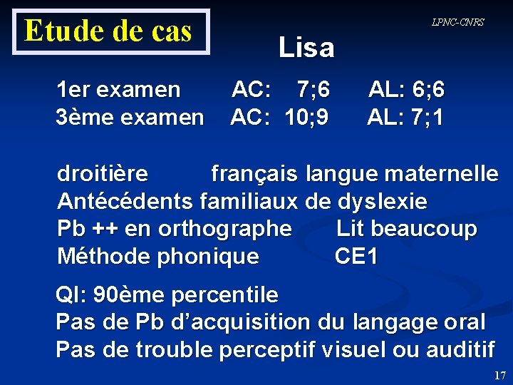 Etude de cas 1 er examen 3ème examen LPNC-CNRS Lisa AC: 7; 6 AC: