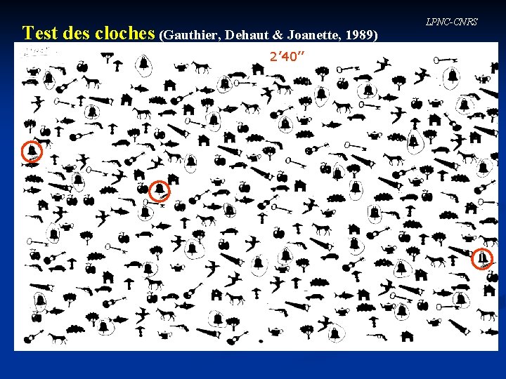 Test des cloches (Gauthier, Dehaut & Joanette, 1989) 2’ 40’’ LPNC-CNRS 