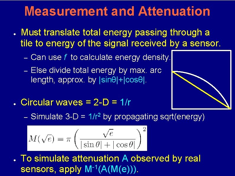 Measurement and Attenuation ● ● Must translate total energy passing through a tile to