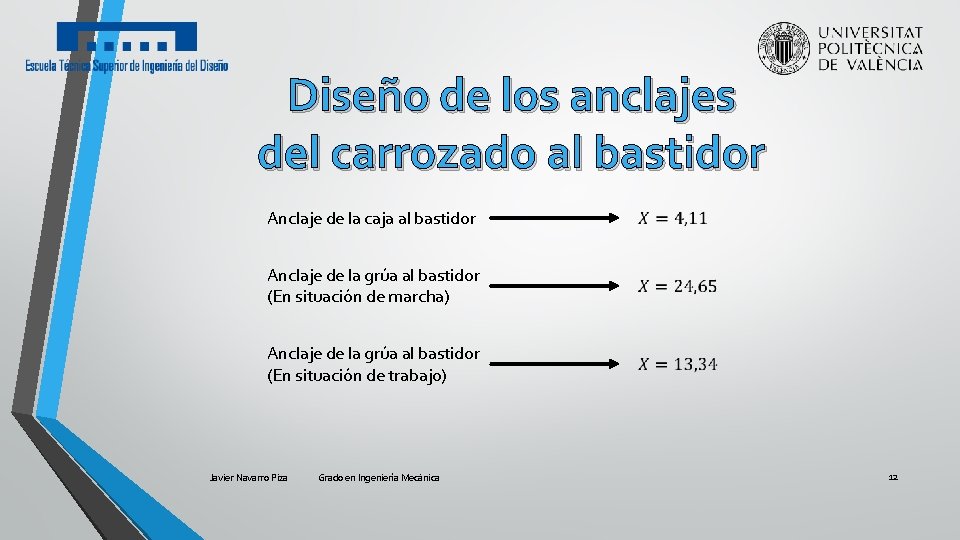 Diseño de los anclajes del carrozado al bastidor Anclaje de la caja al bastidor