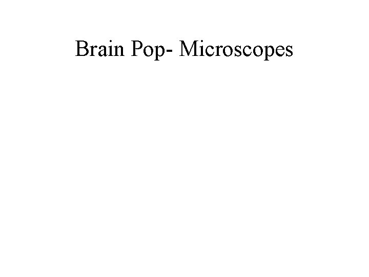 Brain Pop- Microscopes Brain Pop- Microscopes
