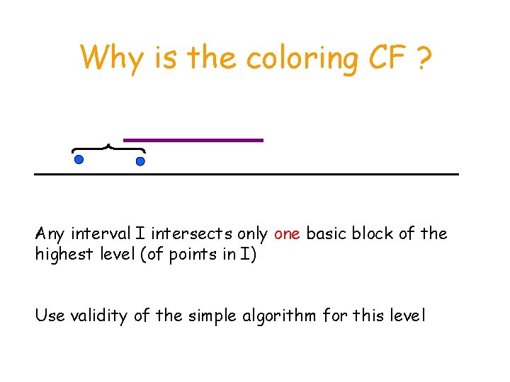 Why is the coloring CF ? Any interval I intersects only one basic block