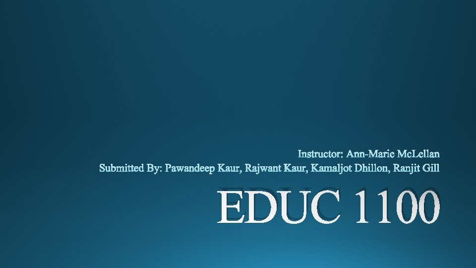 EDUC 1100 