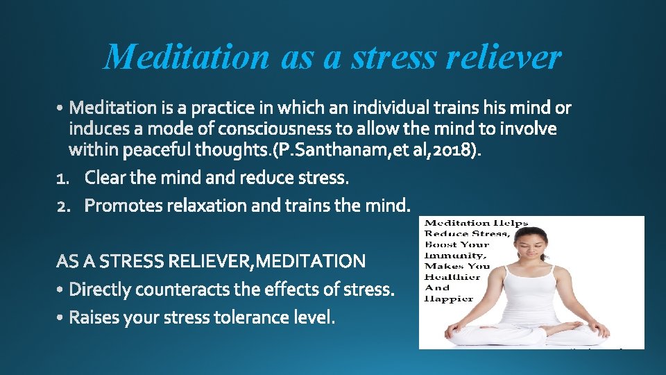 Meditation as a stress reliever 