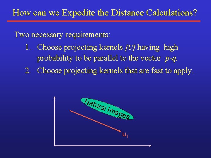 How can we Expedite the Distance Calculations? Two necessary requirements: 1. Choose projecting kernels How can we Expedite the Distance Calculations? Two necessary requirements: 1. Choose projecting kernels