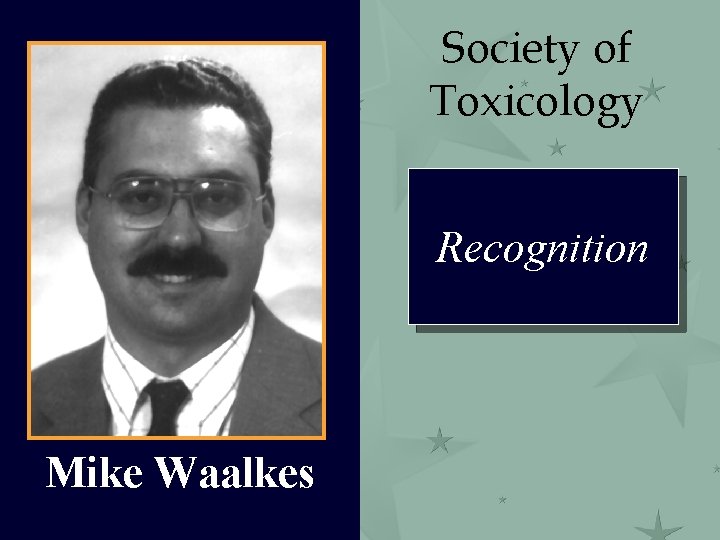 Society of Toxicology Recognition Mike Waalkes 