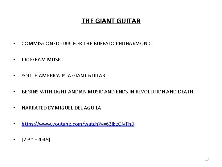 THE GIANT GUITAR • COMMISSIONED 2006 FOR THE BUFFALO PHILHARMONIC. • PROGRAM MUSIC. • THE GIANT GUITAR • COMMISSIONED 2006 FOR THE BUFFALO PHILHARMONIC. • PROGRAM MUSIC. •