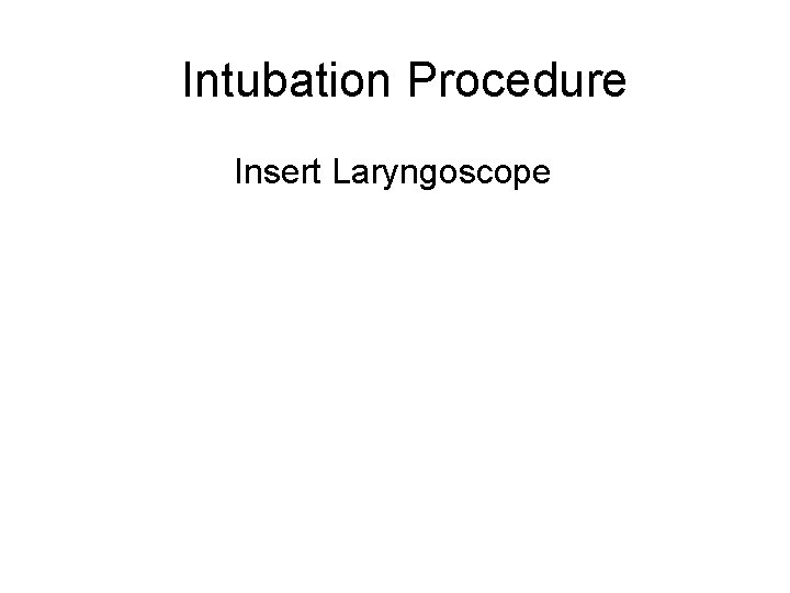 Intubation Procedure Insert Laryngoscope 