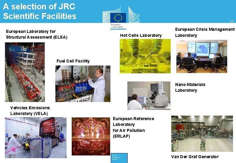 A selection of JRC Scientific Facilities European Laboratory for Structural Assessment (ELSA) 13 Hot