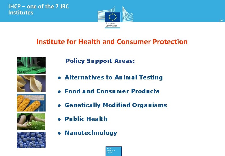 IHCP – one of the 7 JRC Institutes 16 Institute for Health and Consumer