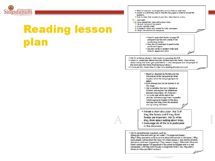 Reading lesson plan 