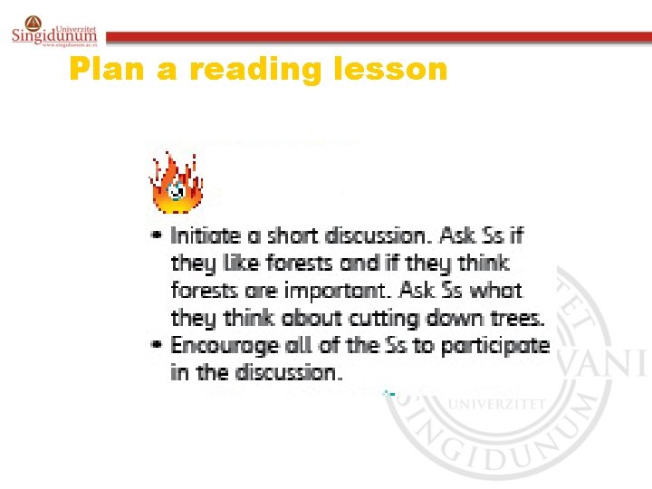 Plan a reading lesson 