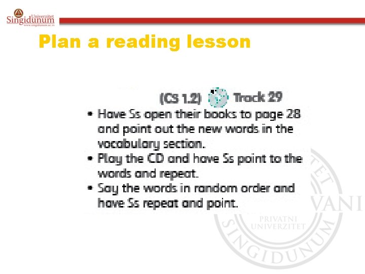 Plan a reading lesson 