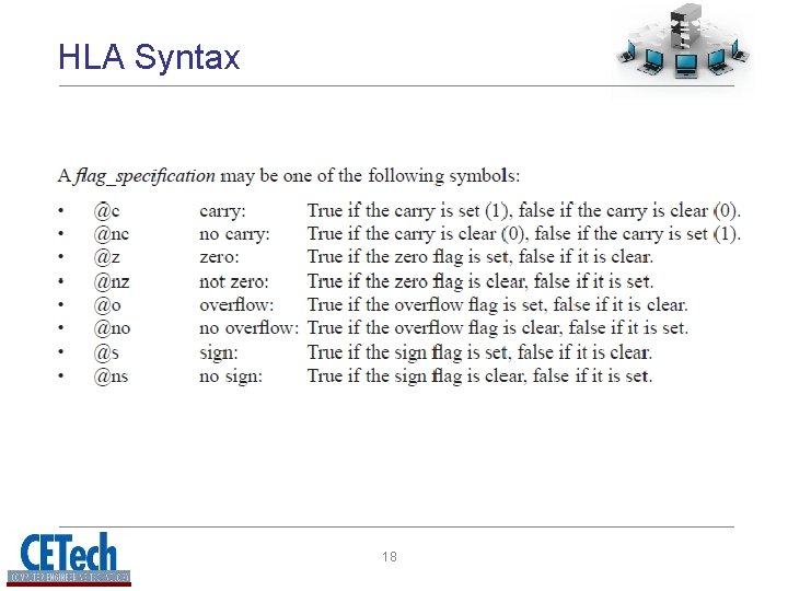 HLA Syntax 18 HLA Syntax 18