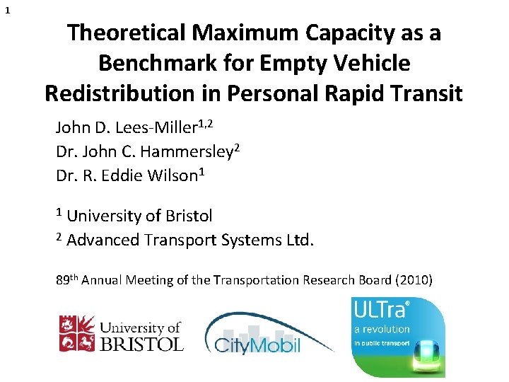 1 Theoretical Maximum Capacity as a Benchmark for Empty Vehicle Redistribution in Personal Rapid
