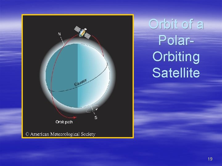Orbit of a Polar. Orbiting Satellite 19 