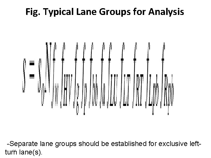 Fig. Typical Lane Groups for Analysis -Separate lane groups should be established for exclusive