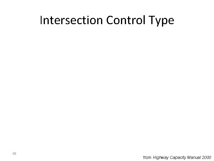 Intersection Control Type 65 from Highway Capacity Manual 2000 