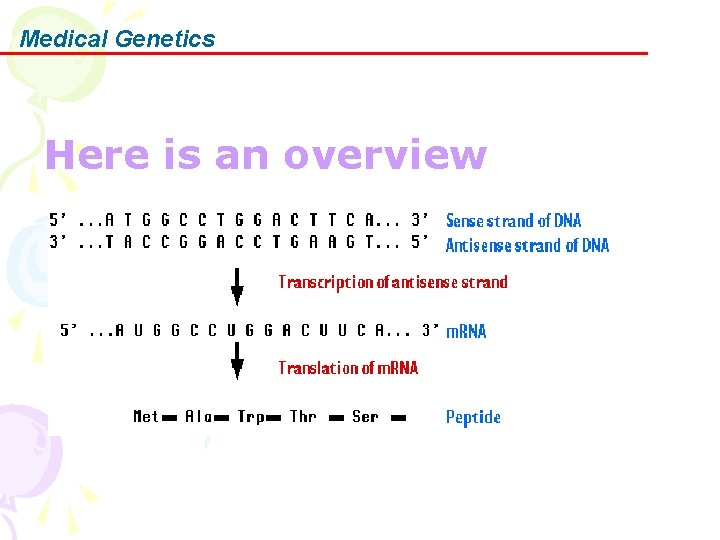 Medical Genetics Here is an overview 