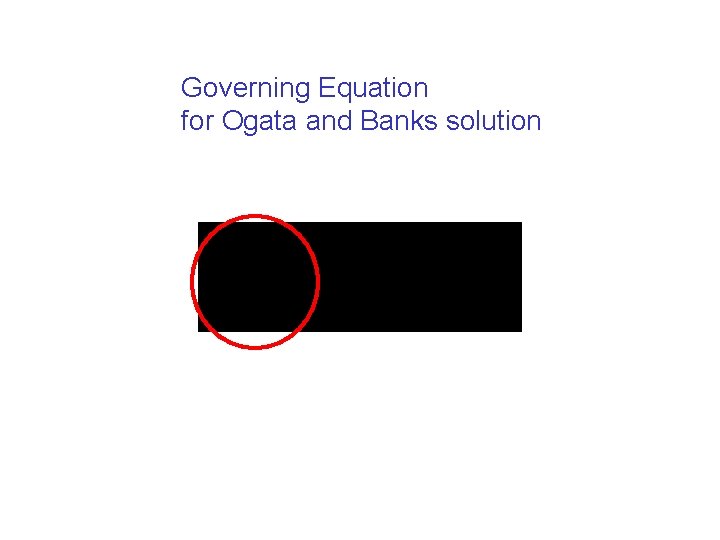 Governing Equation for Ogata and Banks solution 