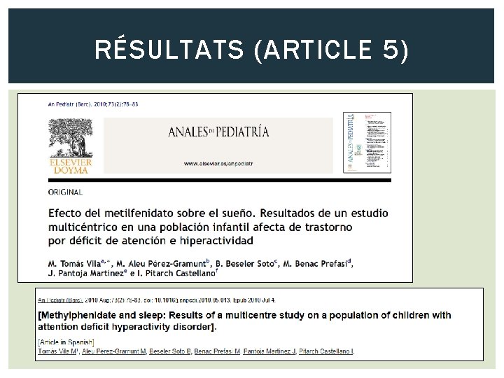 RÉSULTATS (ARTICLE 5) 