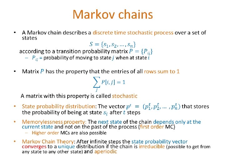 Markov chains • Markov chains •