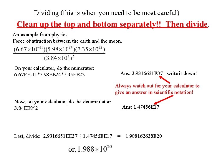 Dividing (this is when you need to be most careful) Clean up the top