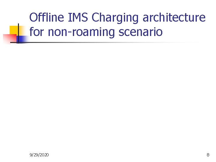 Offline IMS Charging architecture for non-roaming scenario 9/29/2020 8 