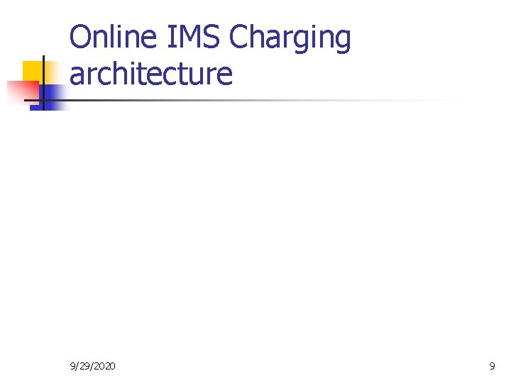 Online IMS Charging architecture 9/29/2020 9 