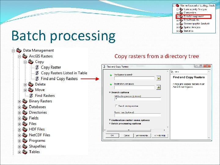 Batch processing Copy rasters from a directory tree 