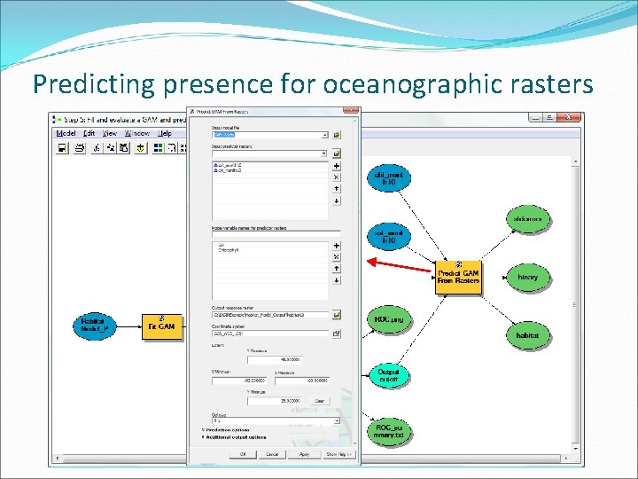 Predicting presence for oceanographic rasters 