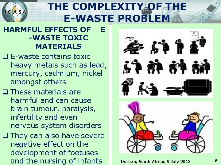 THE COMPLEXITY OF THE E-WASTE PROBLEM HARMFUL EFFECTS OF E -WASTE TOXIC MATERIALS q