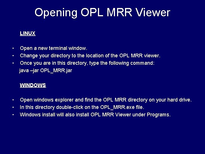 Opl Window OPL MRR Viewer Tutorial David Stark Cloud and