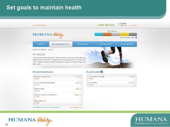 Set goals to maintain health 38 38 