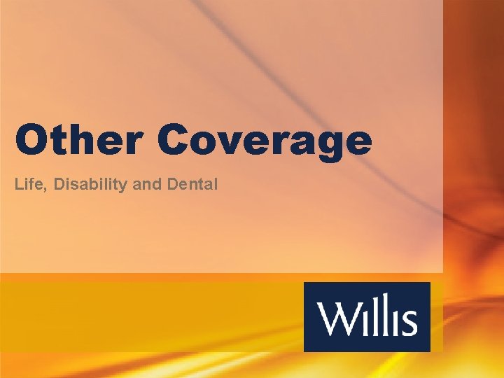 Other Coverage Life, Disability and Dental 