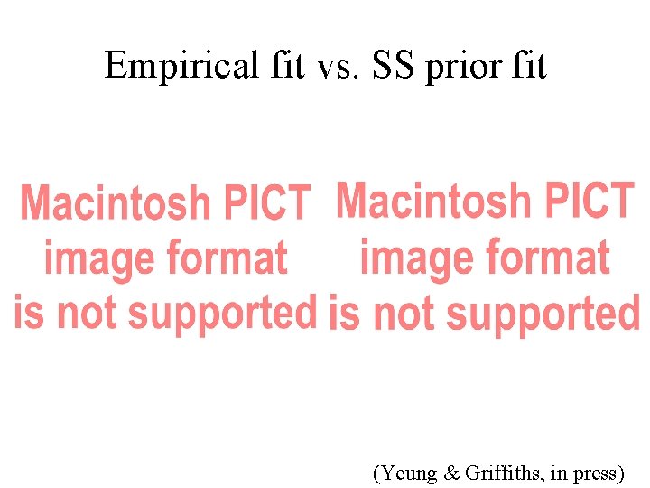 Empirical fit vs. SS prior fit (Yeung & Griffiths, in press) 