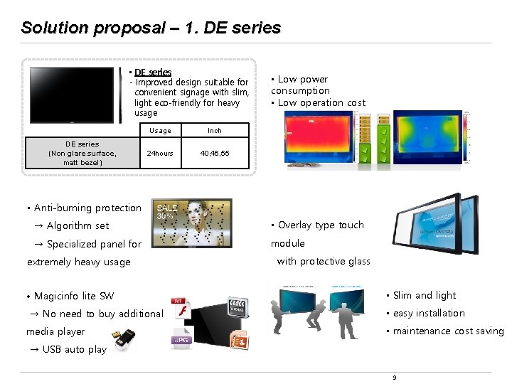 Solution proposal – 1. DE series • DE series - Improved design suitable for