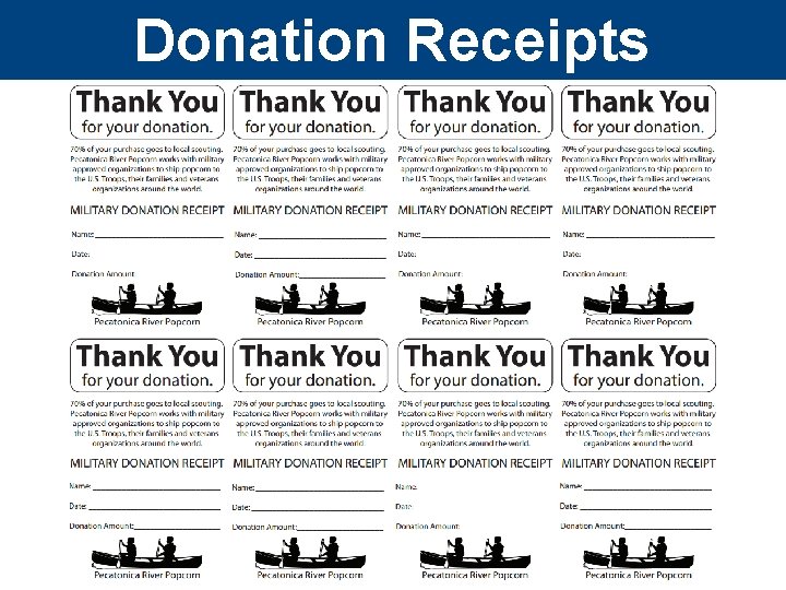 Donation Receipts Donation Receipts