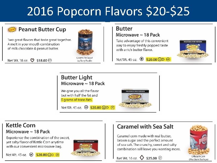 2016 Popcorn Flavors $20 -$25 2016 Popcorn Flavors $20 -$25