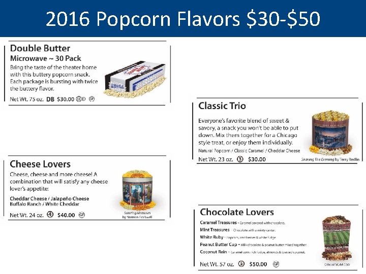 2016 Popcorn Flavors $30 -$50 