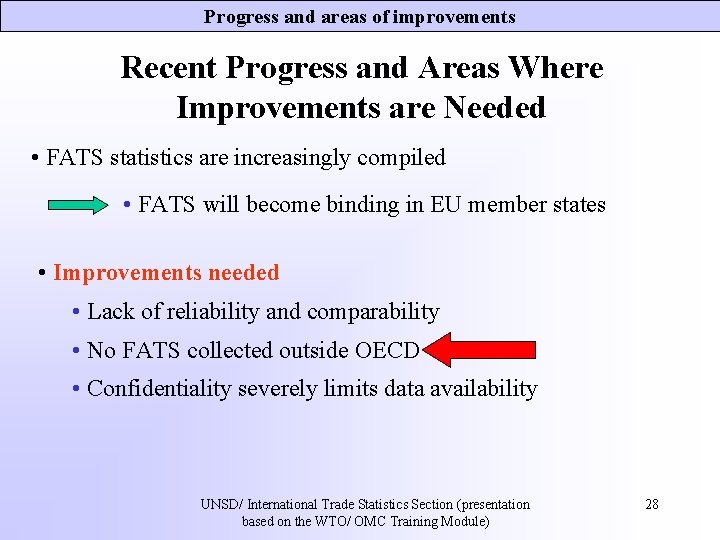 Progress and areas of improvements Recent Progress and Areas Where Improvements are Needed • Progress and areas of improvements Recent Progress and Areas Where Improvements are Needed •