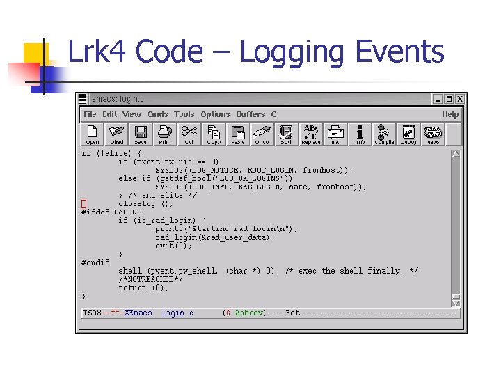Lrk 4 Code – Logging Events 