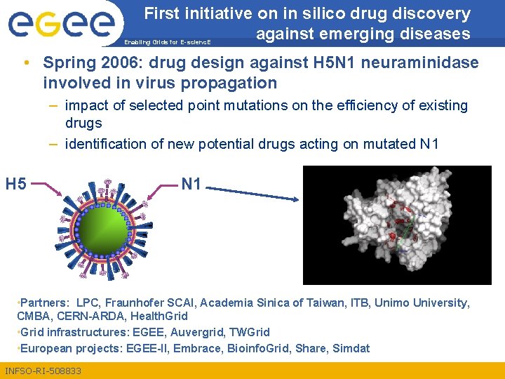 First initiative on in silico drug discovery against emerging diseases Enabling Grids for E-scienc.